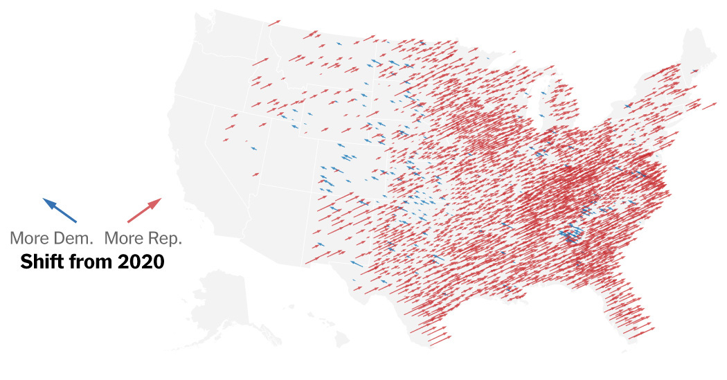 Early Results Show a Red Shift Across the U.S. - The New York Times