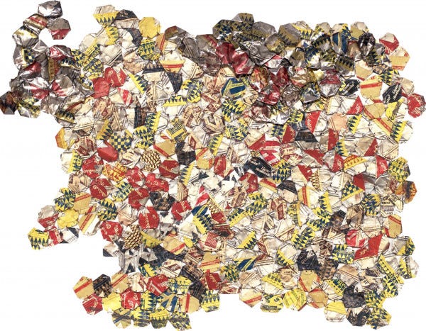Artwork © El Anatsui  - Black & Silver, 2018