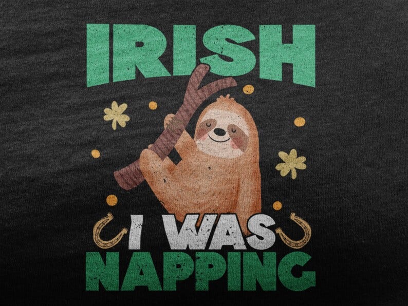Irish I Was Napping Shirt Ireland Tee For Irish Ireland image 1