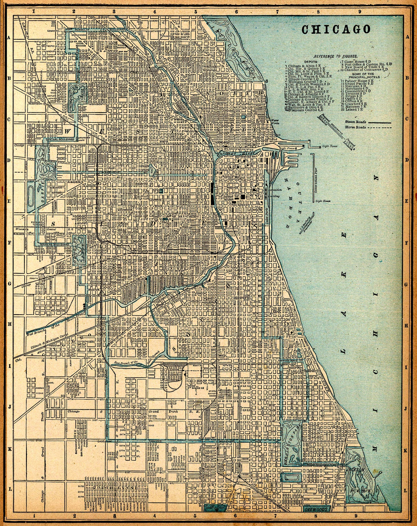 Chicago, IL 1893 Map Wall Mural | Chicago Map Wallpaper - Murals Your Way