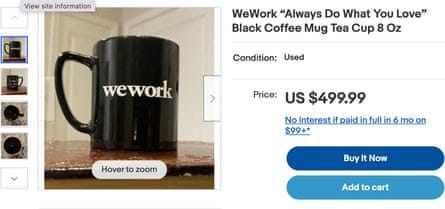 A black WeWork mug, as seen on ebay