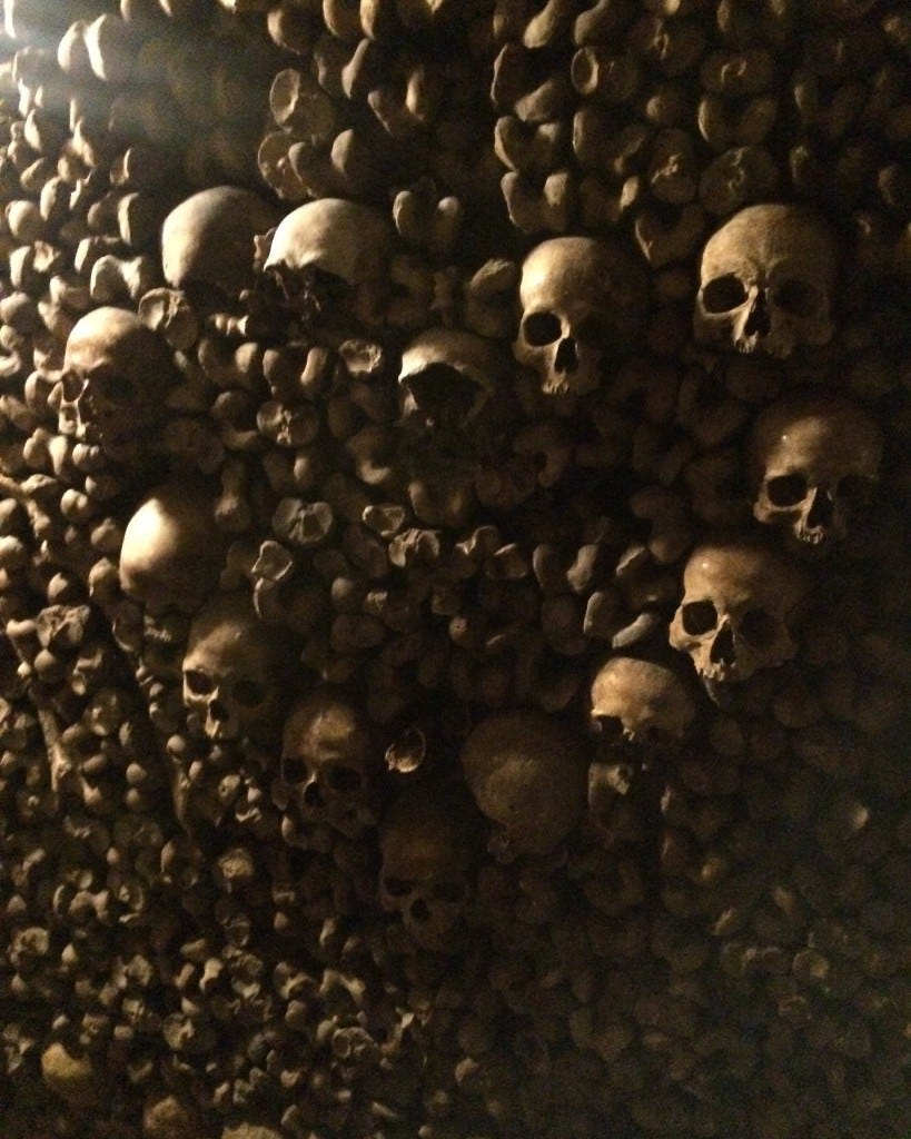 Paris's ossuary, during my last visit in December 2016.