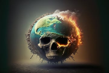 Premium Photo | The concept of global climate change on a dying planet earth