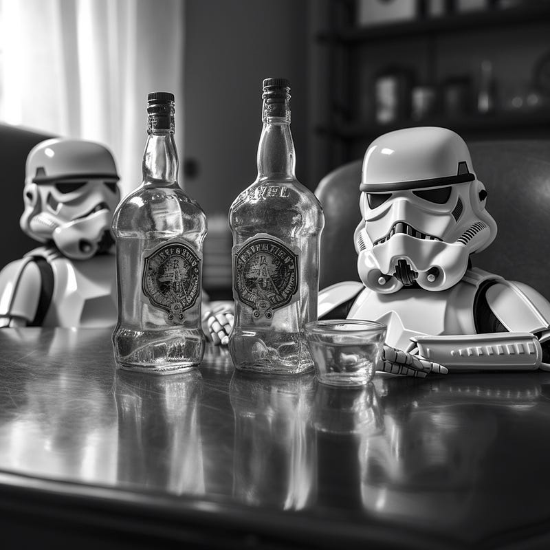Storm-troopers with empty tequila bottles.