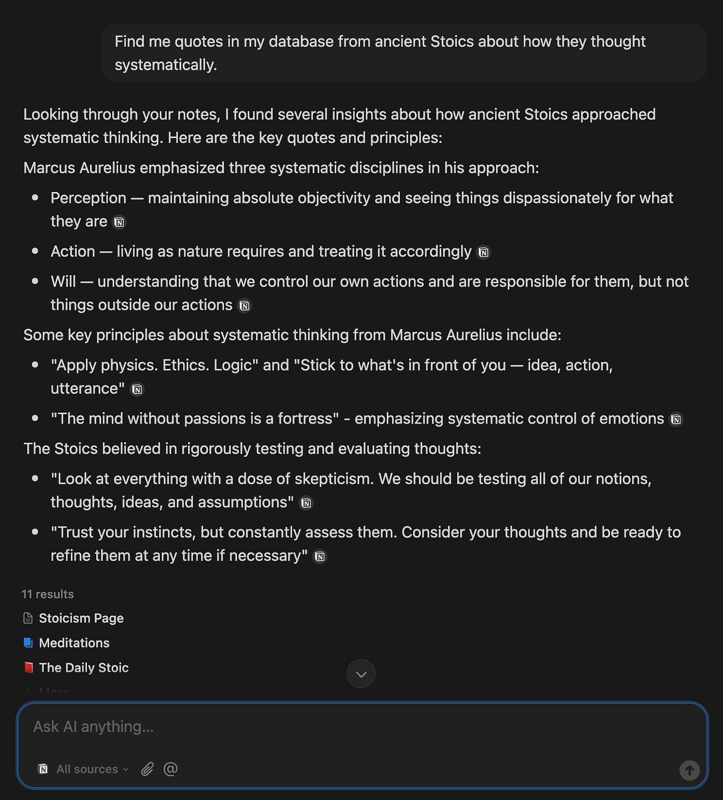Notion screenshot: AI retrieval Notion screenshot: AI retrieval