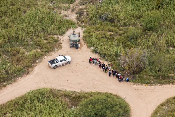 Migrants were apprehended in December at the border in Eagle Pass, Texas.