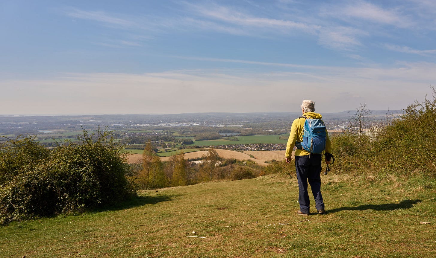Looking across the Weald from Blue Bell Hill on the North Downs