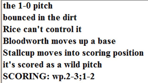 Diamond Mind Baseball Play By Play