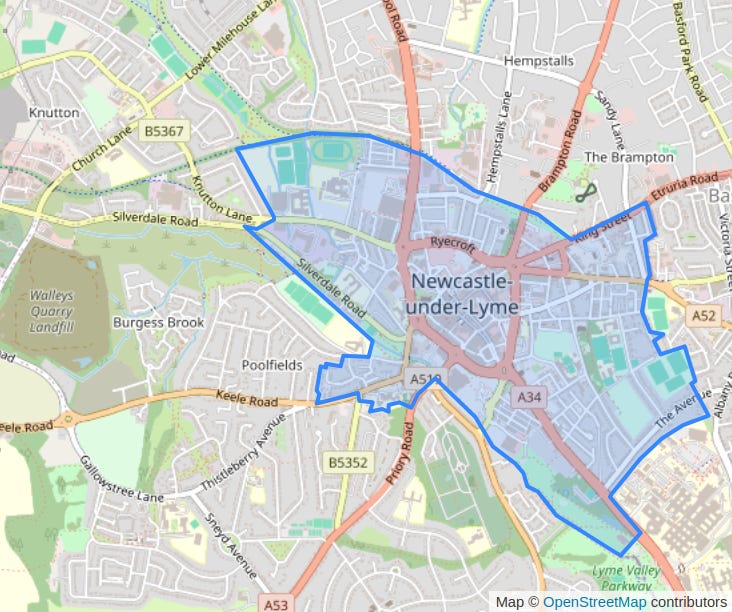 Newcastle (Lyme), Town