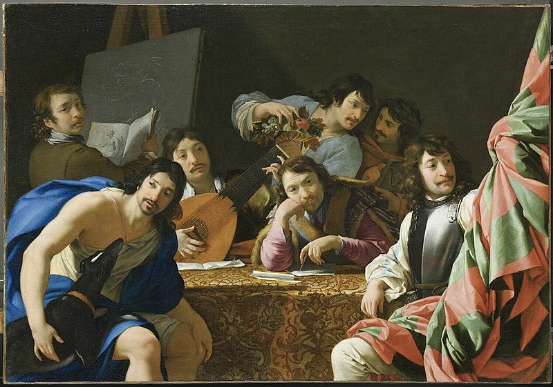 File:Eustache Le Sueur, A Gathering of Friends, c. 1640–1644, Louvre INV 8063 (MR 2720).JPG