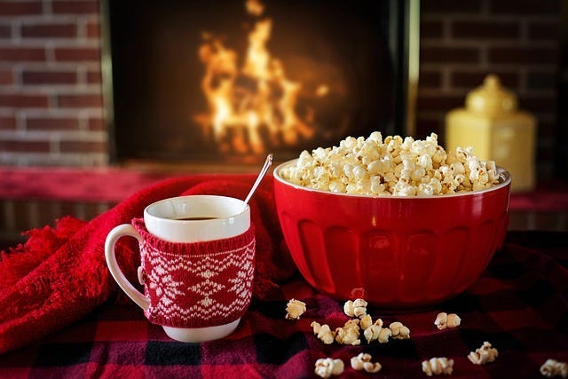 coffee and popcorn