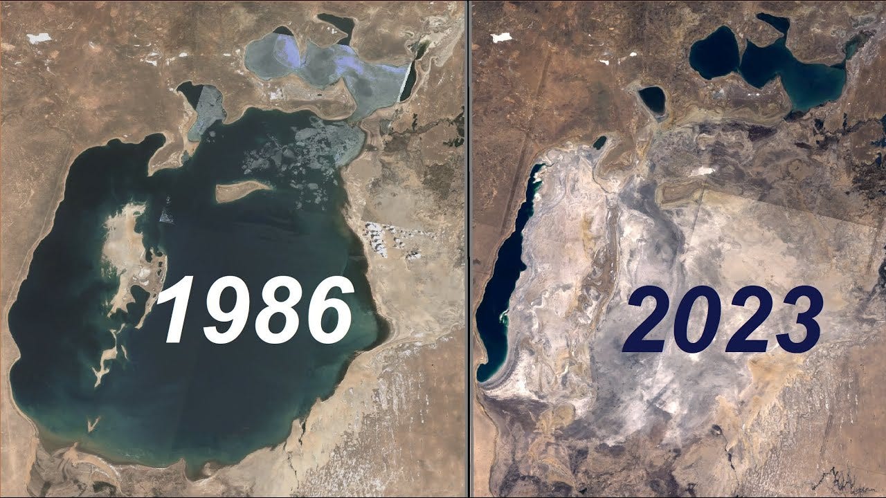 Aral Sea Drying Up 1986-2023