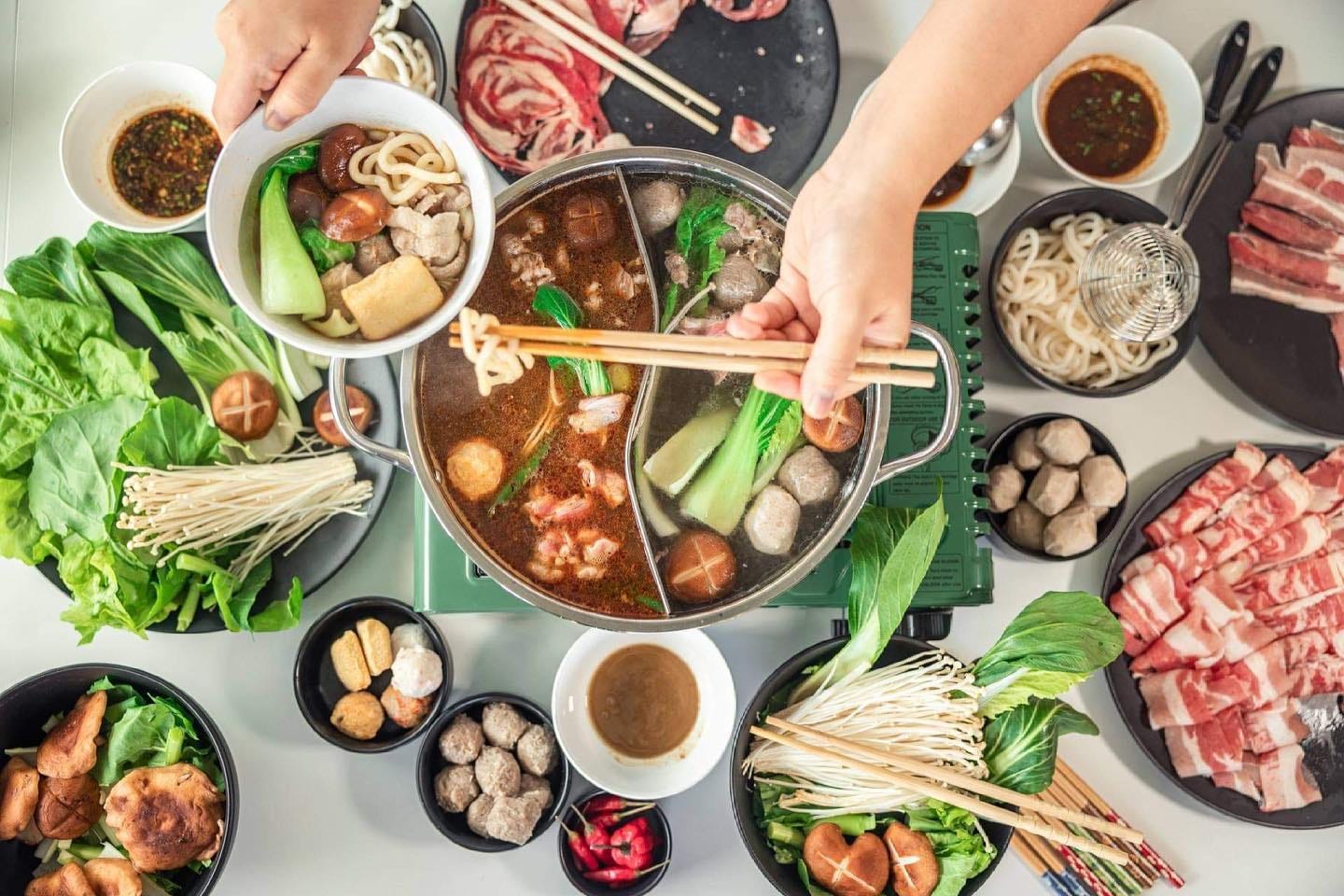 A top down photo of our Hot Pot Club hot pot kit at home in Brisbane