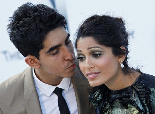 dev patel freida pinto break up images 2014