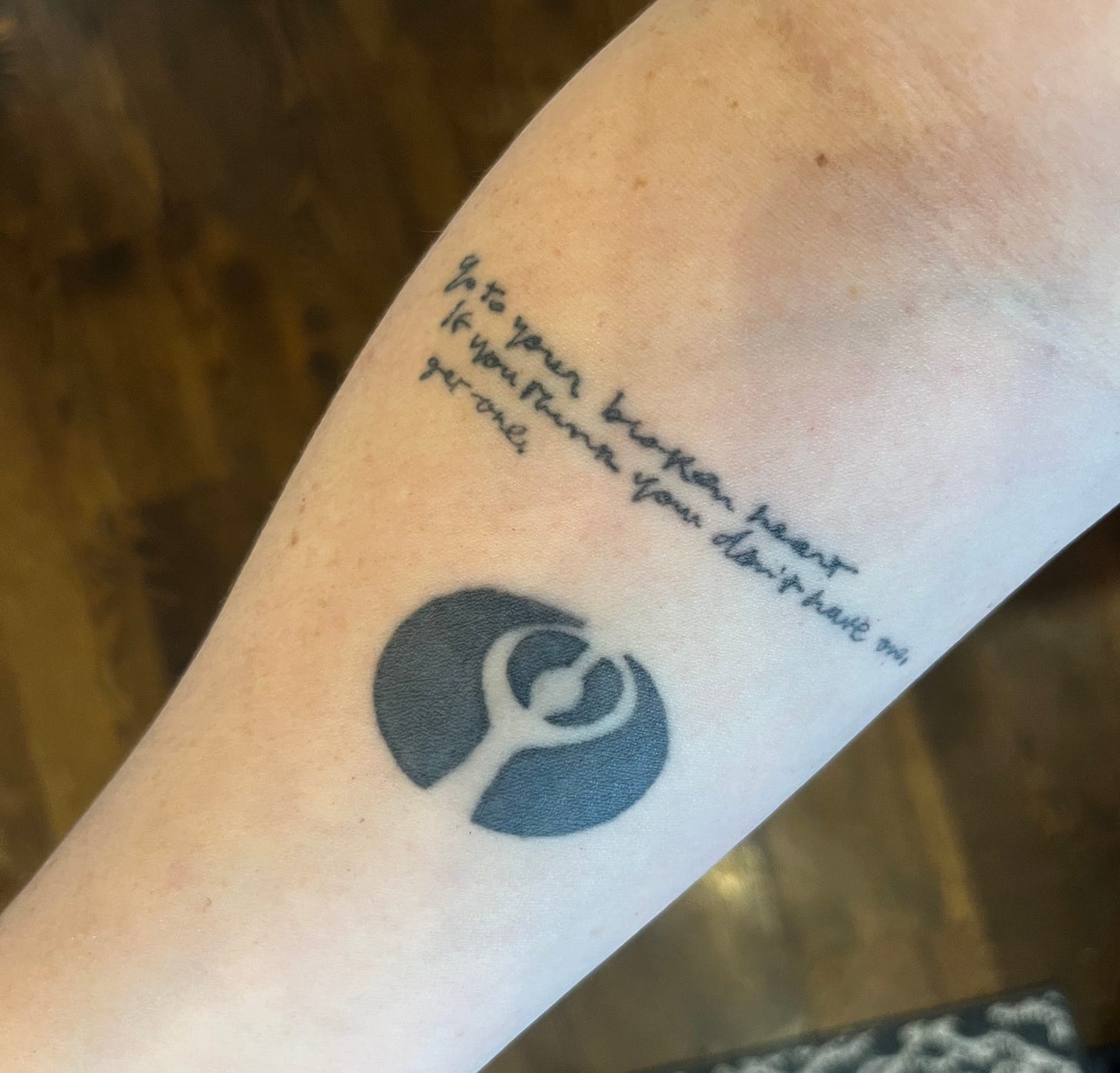 Amber's tattoo of the opening lines of "Path."