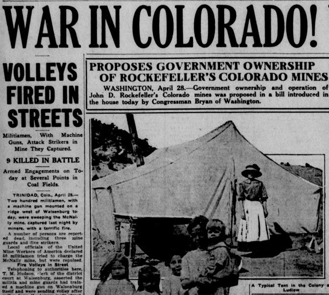 Library of Congress on X: "Tensions between striking Colorado coal miners  and Colorado National Guard boil over #OTD 1914 -- Ludlow Massacre results.  Read more: https://t.co/bNYBS2OPCU https://t.co/n2PJKPiFb3" / X