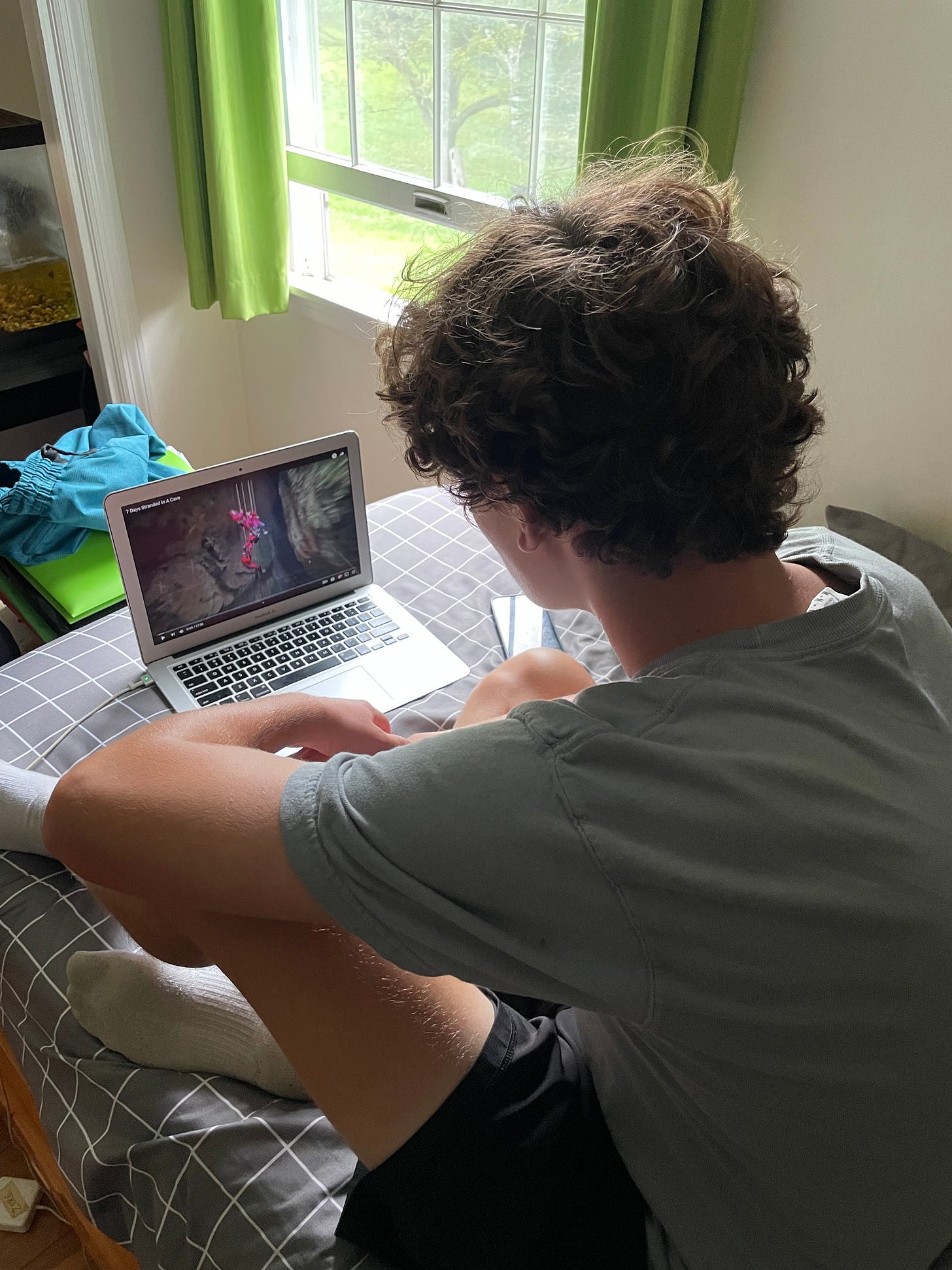 teenager watching YouTube