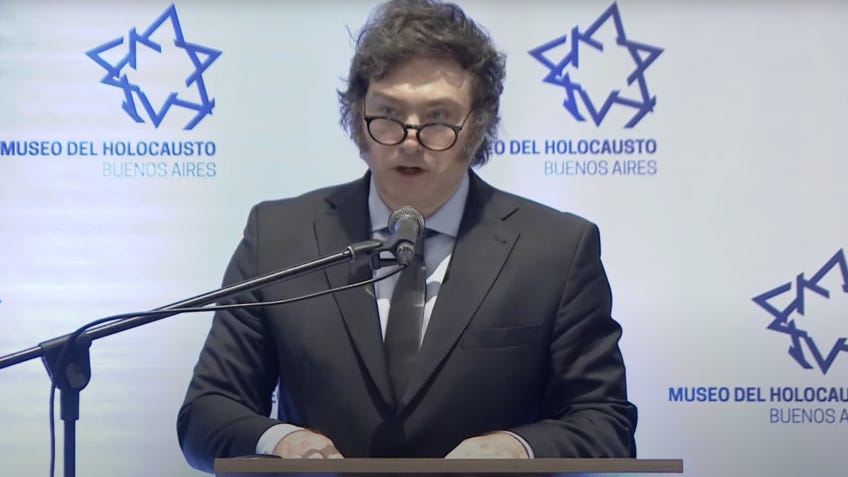 Javier Milei durante discurso