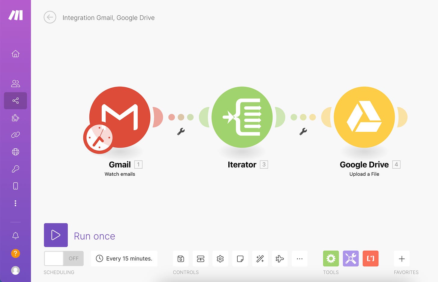 Gmail 信箱與 Google 雲端硬碟整合結果示意