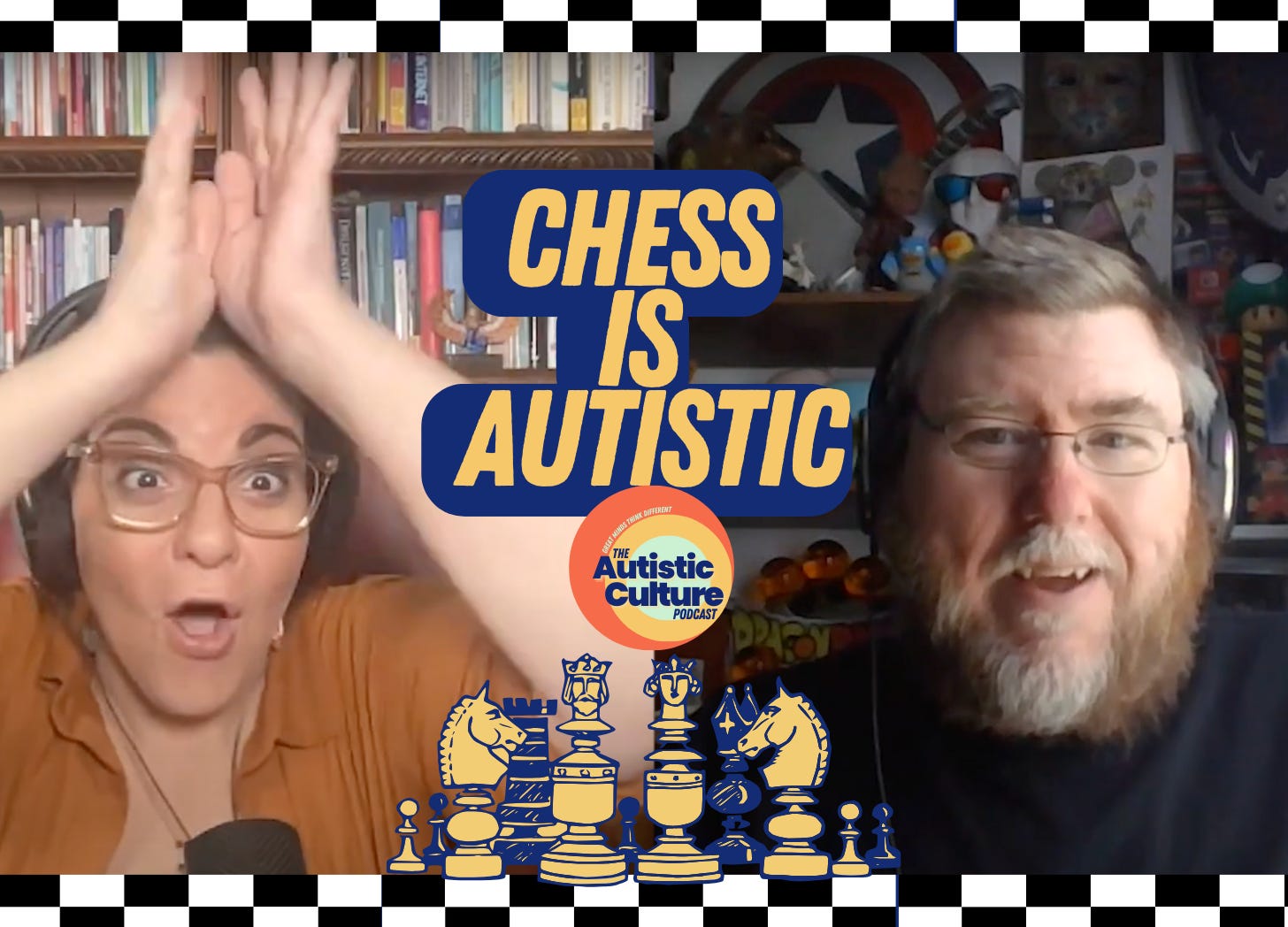 Listen to Autistic podcast hosts discuss: Chess is Autistic. Autism episodes | Checkmate your assumptions as we explore the fascinating interplay between chess and Autistic Culture in this game-changing episode. Learn about Autistic celebrities and one of the all-time most popular Autistic activities.