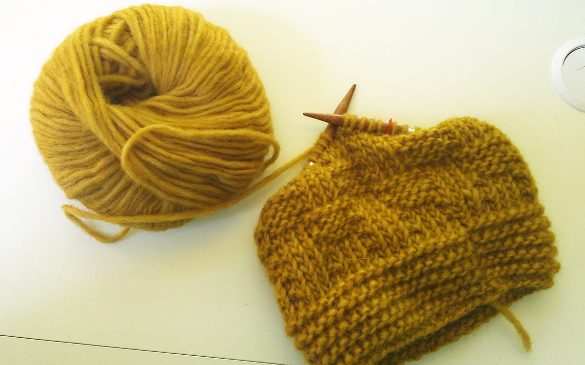 Knitting hat and yarn