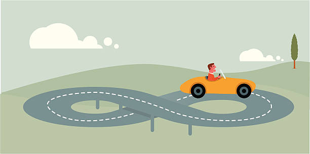 Driving In Circles Stock Illustration - Download Image Now - Circle, Driving,  Adult - iStock