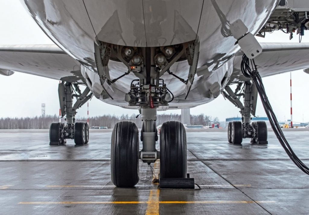 Aircraft landing gear. Image courtesy of Shutterstock