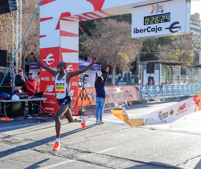 Kenya’s Rhonex Kipruto set a new 10K road world record on 1/12/20 during a race in Valencia, Spain.