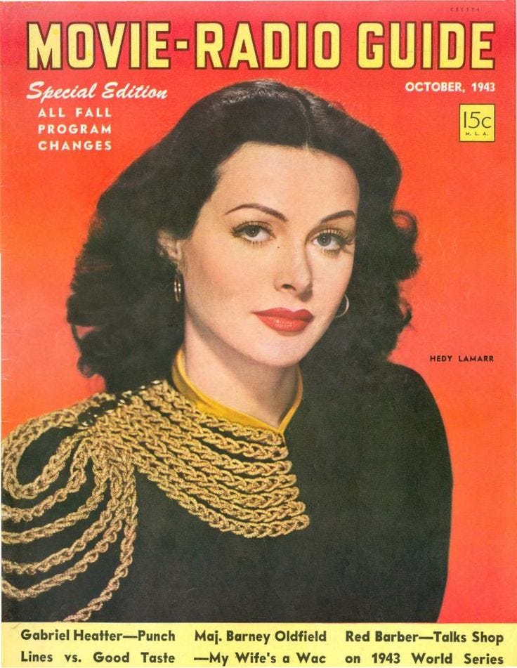 Movie and Radio Guide Week Ending Of 1943-10 | Hedy lamarr, Star magazine,  Hollywood