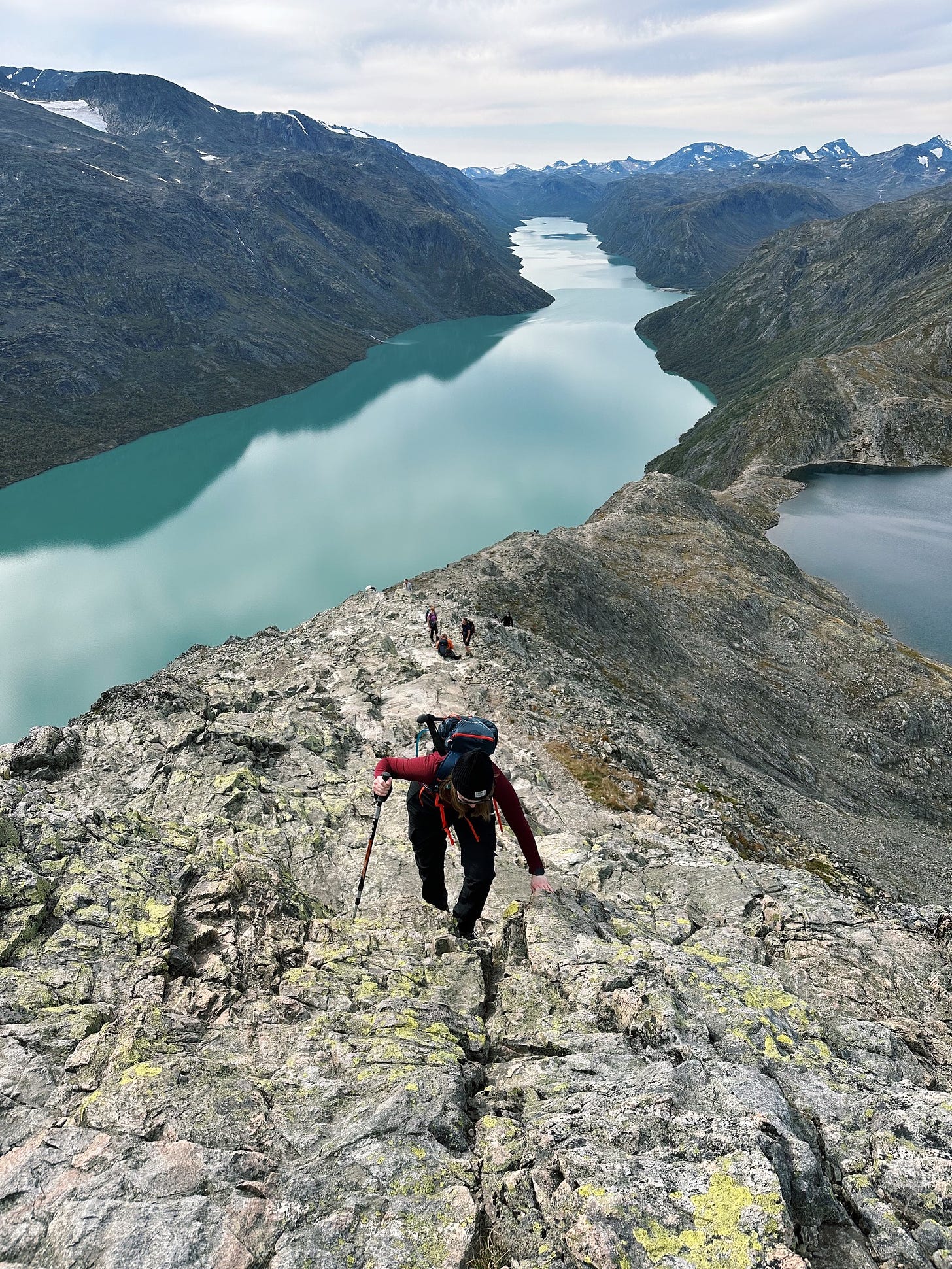 Sophie Gordon climbing the Besseggen Ridge in Norway