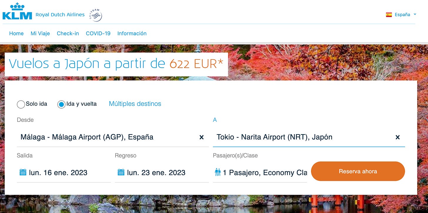 Ofertas de vuelos a Japón con KLM