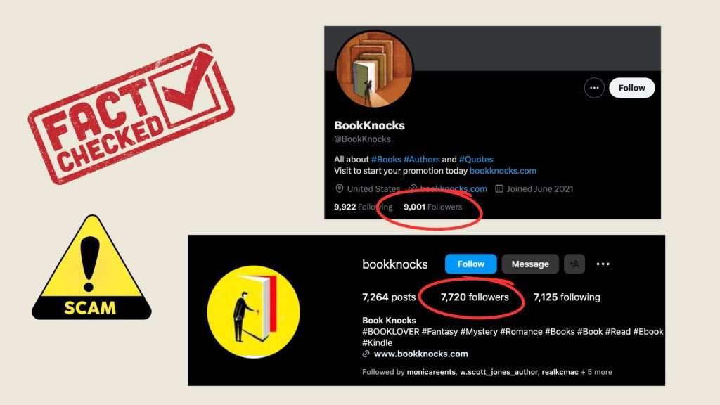 Bookknocks scam - Actual bogus followers