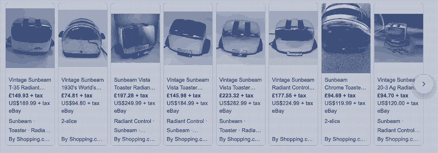 Sunbeam toasters on eBay