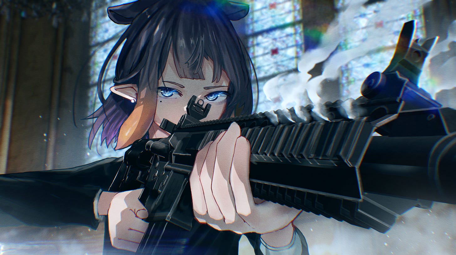 Anime 4096x2295 Hololive Virtual Youtuber Ninomae Ina'nis gun