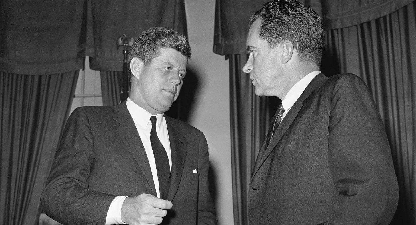 参加电视辩论的肯尼迪和尼克松