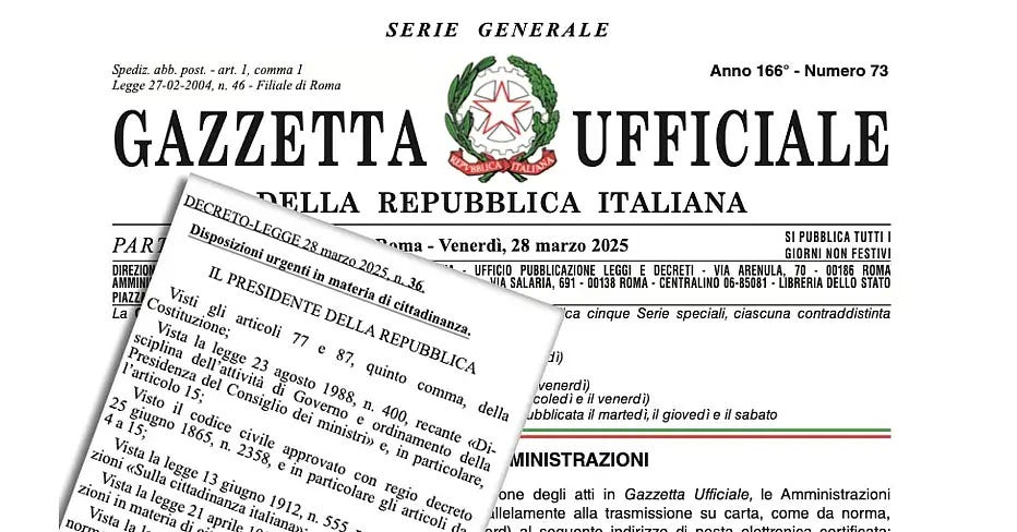 Un nuovo decreto limita la cittadinanza italiana iure sanguinis