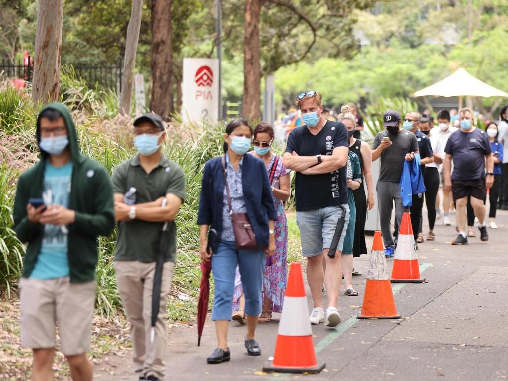 People getting vaccinated to stop the spread. Picture: Damian Shaw/NCA NewsWire