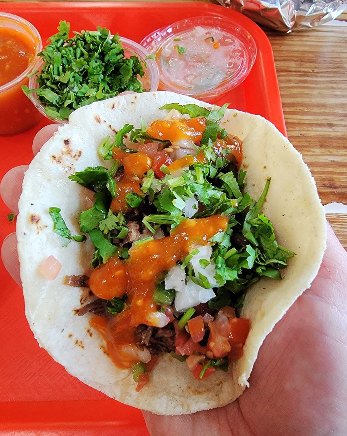 A barbacoa taco from Vera's in Brownsville. 