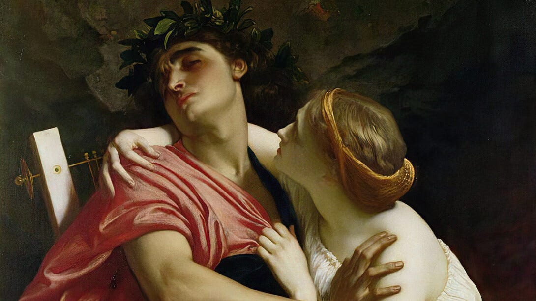 Frederic Leighton; Orfeo y Eurídice (detalle)