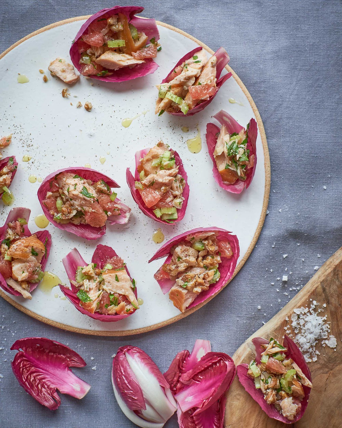 Radicchio, Grapefruit and Trout Spoons