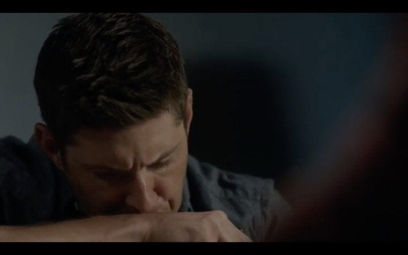 supernatural dean winchester wiping mouth on his hand rising son