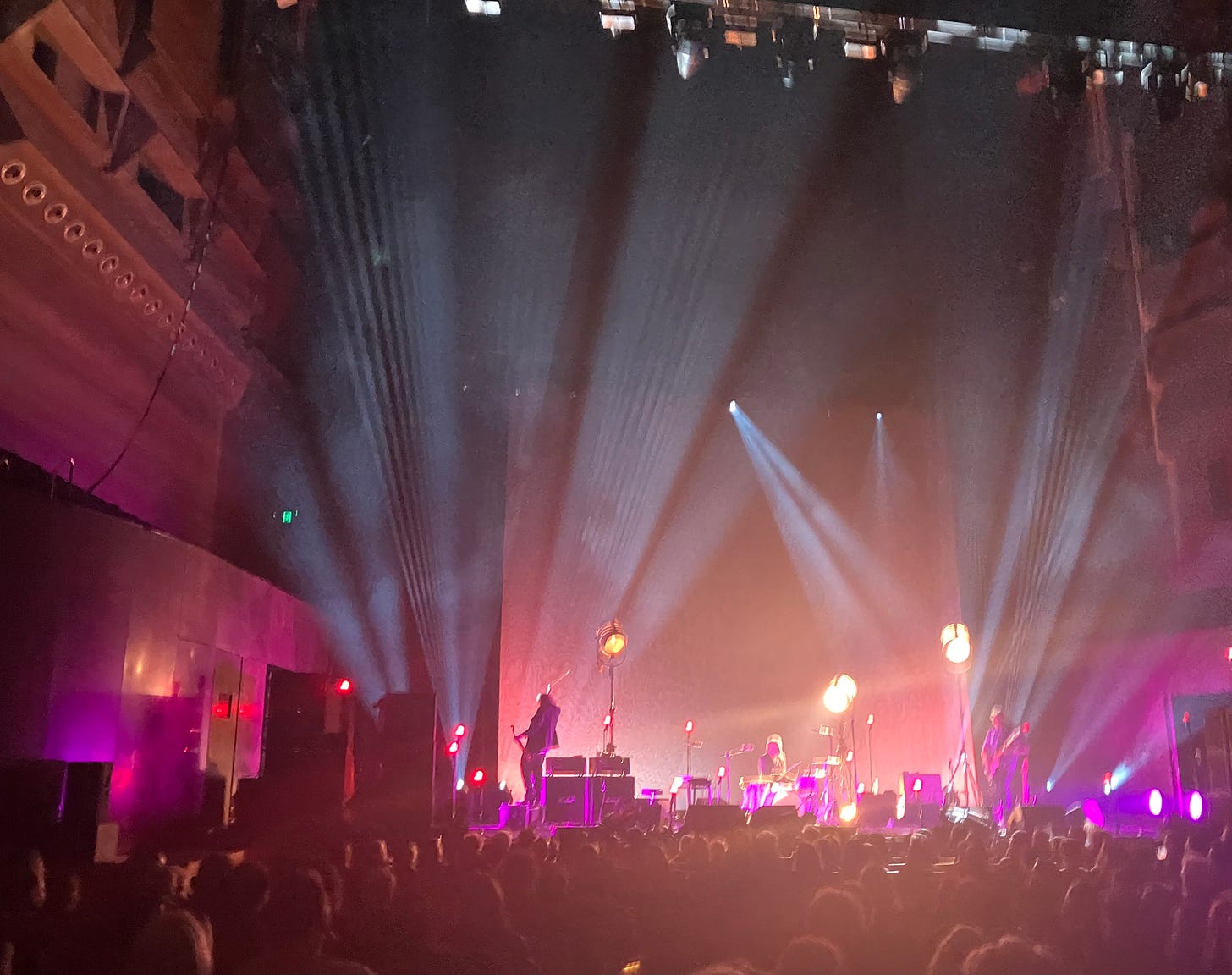 Picture of the band in beautiful lighting at Hamer Hall.