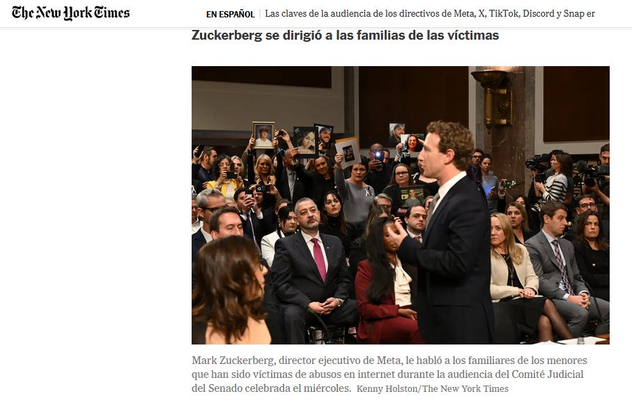 Mark Zuckerberg aparece en las páginas del diario The New York Times.