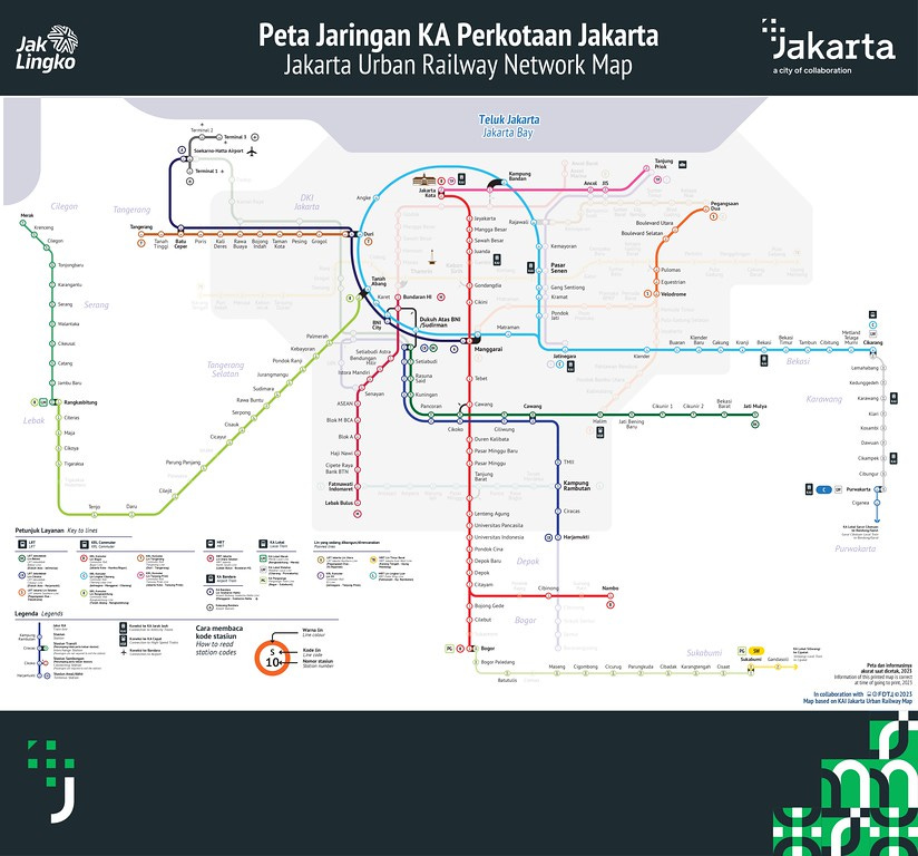 Jakarta Urban Railway Network Map 2023