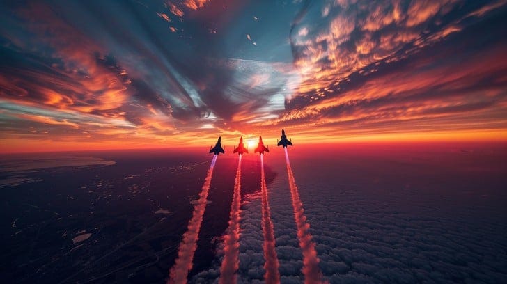 Free Sunset Flight Formation Image | Download at StockCake