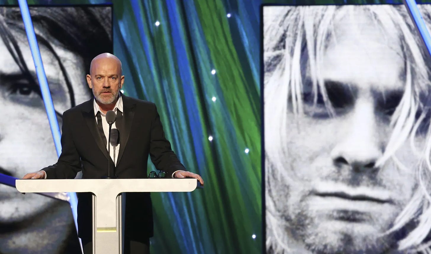 Michael Stipe gives induction speech for Nirvana at the 2014 Rock Hall of Fame