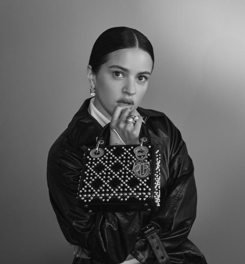 Rosalía in her new Lady Dior campaign, ambassador, lady dior handbag ads