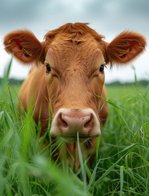 Free photo photorealistic view of cow grazing in nature outdoors