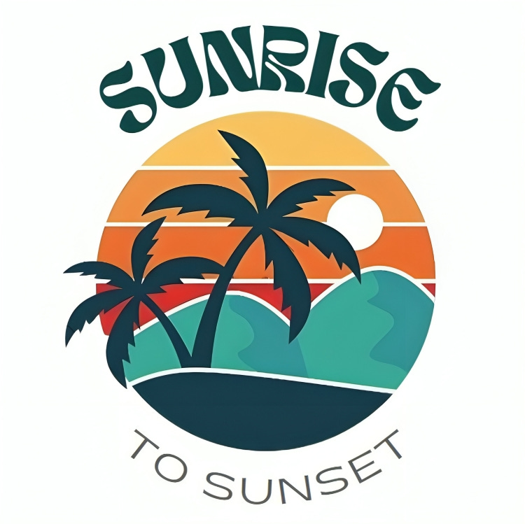 Logo of Sunrise to Sunset featuring sunrise and palm trees.