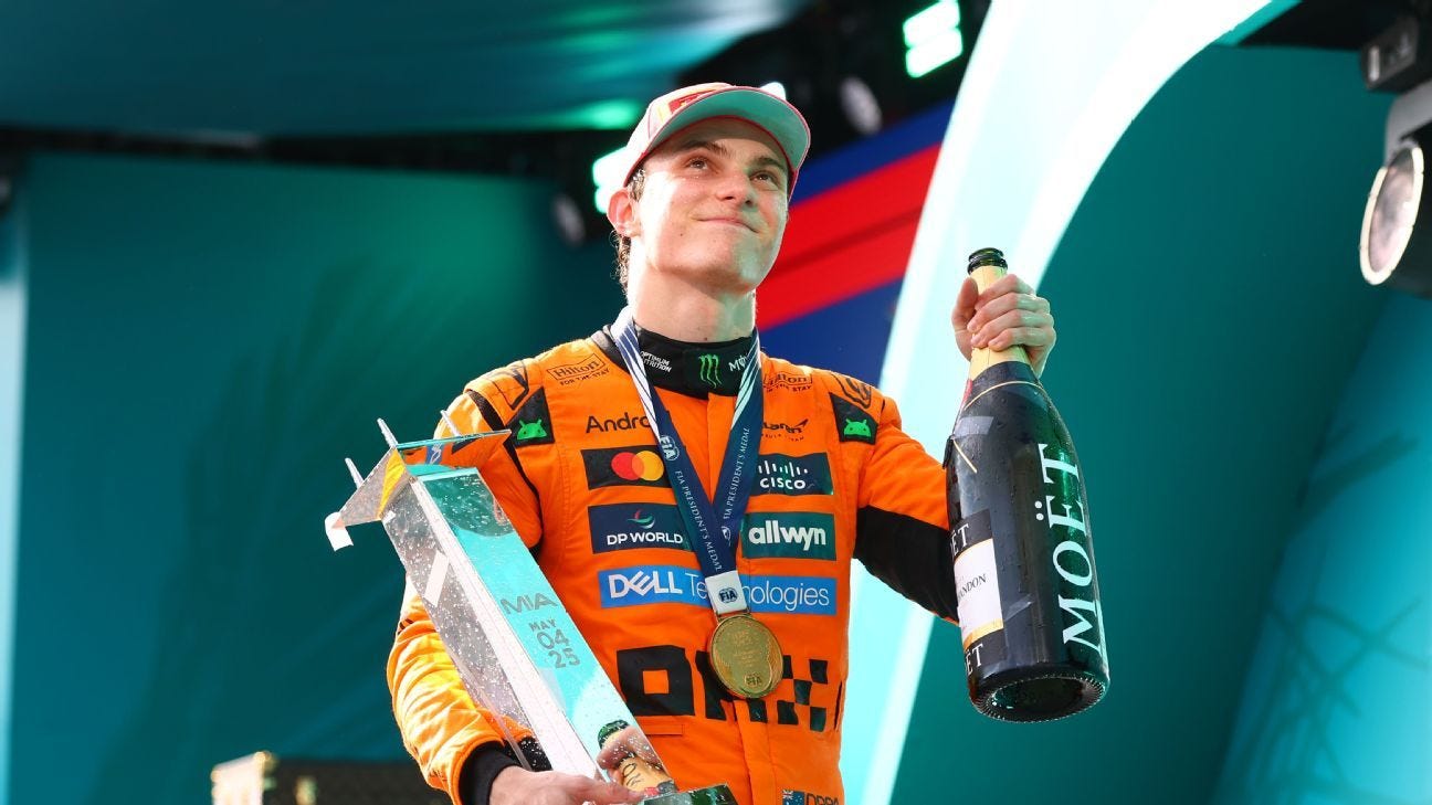 Miami GP: Oscar Piastri claims dominant win with McLaren one-two, extends  championship lead - ESPN